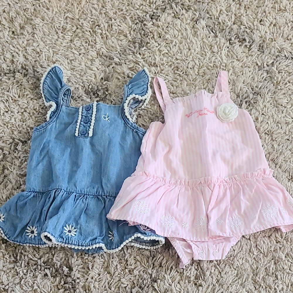 Calvin Klein Blue and Pink Kids Rompers
